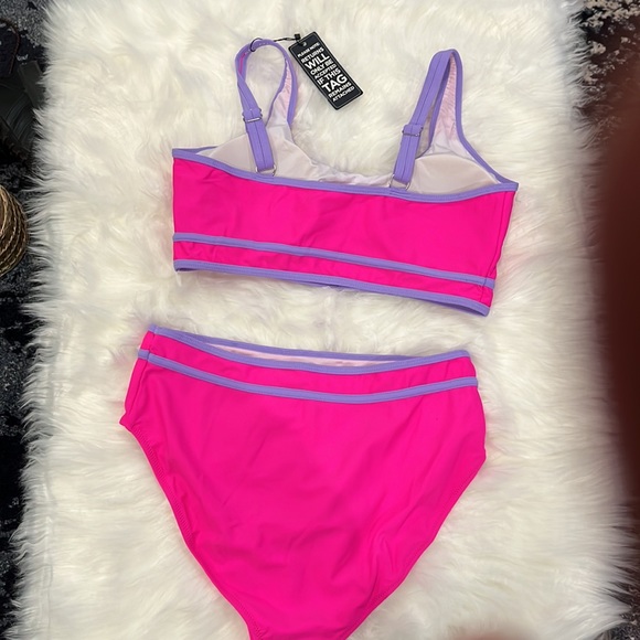BMJL High Waisted Bikini Set - Blue Two Piece Cheeky High Cut - size L - NWT - Picture 8 of 8
